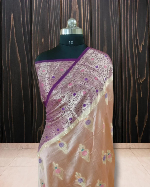 Pure Chiniya Silk Tilfi Meenakari - Banarasi Saree - The Handloom Silk