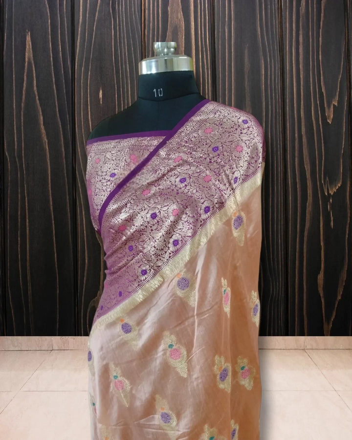 Pure Chiniya Silk Tilfi Meenakari - Banarasi Saree - The Handloom Silk