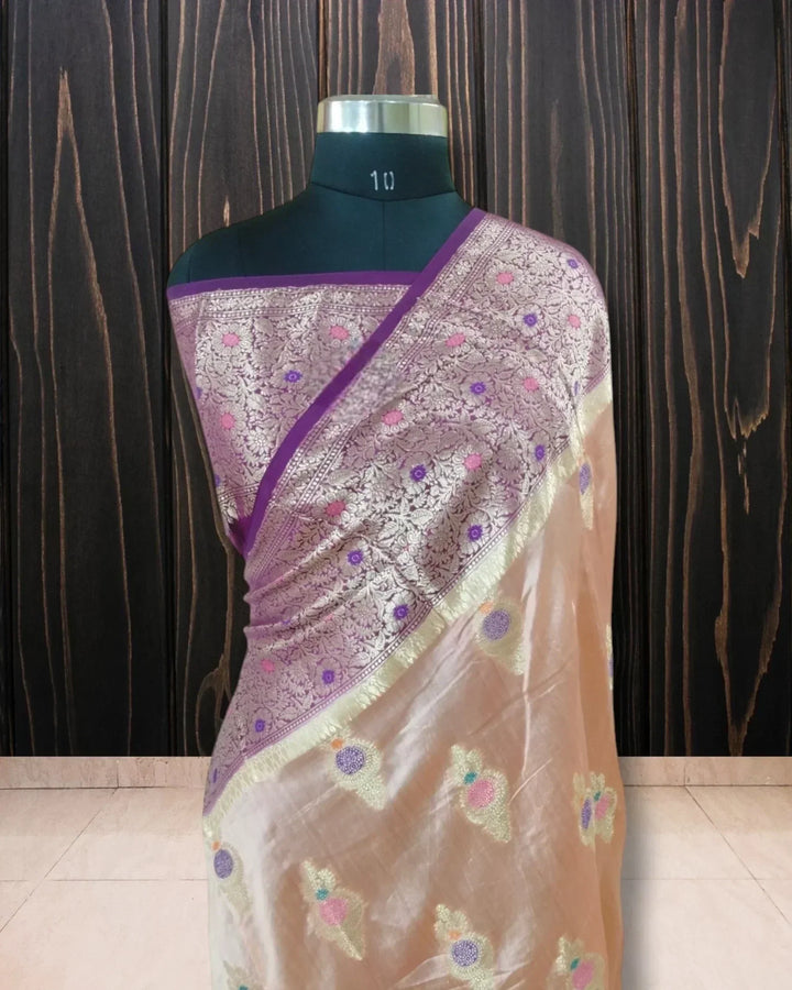 Pure Chiniya Silk Tilfi Meenakari - Banarasi Saree - The Handloom Silk
