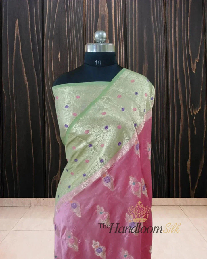 Pure Chiniya Silk Tilfi Meenakari - Banarasi Saree - The Handloom Silk