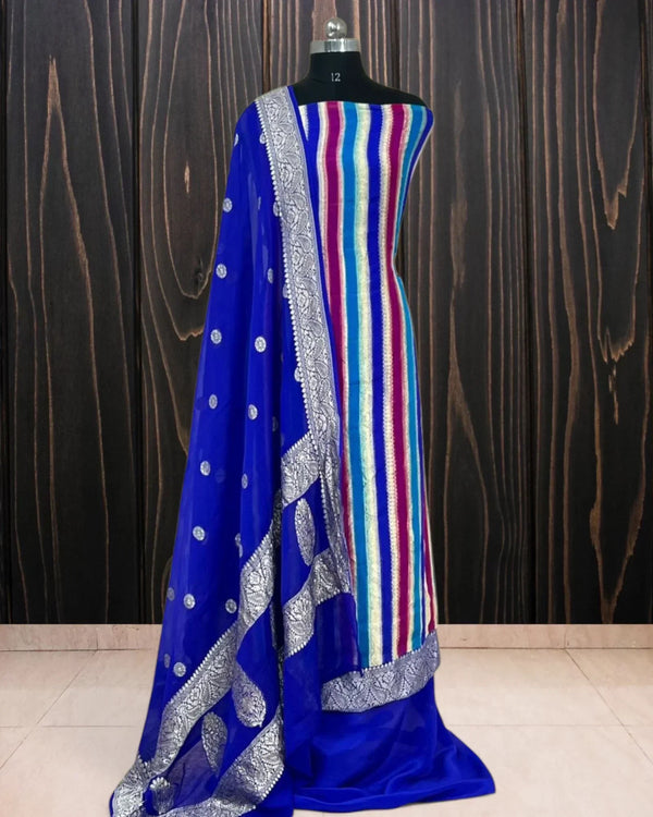 Pure Khaddi Georgette Handloom 3 pcs suit - The Handloom Silk