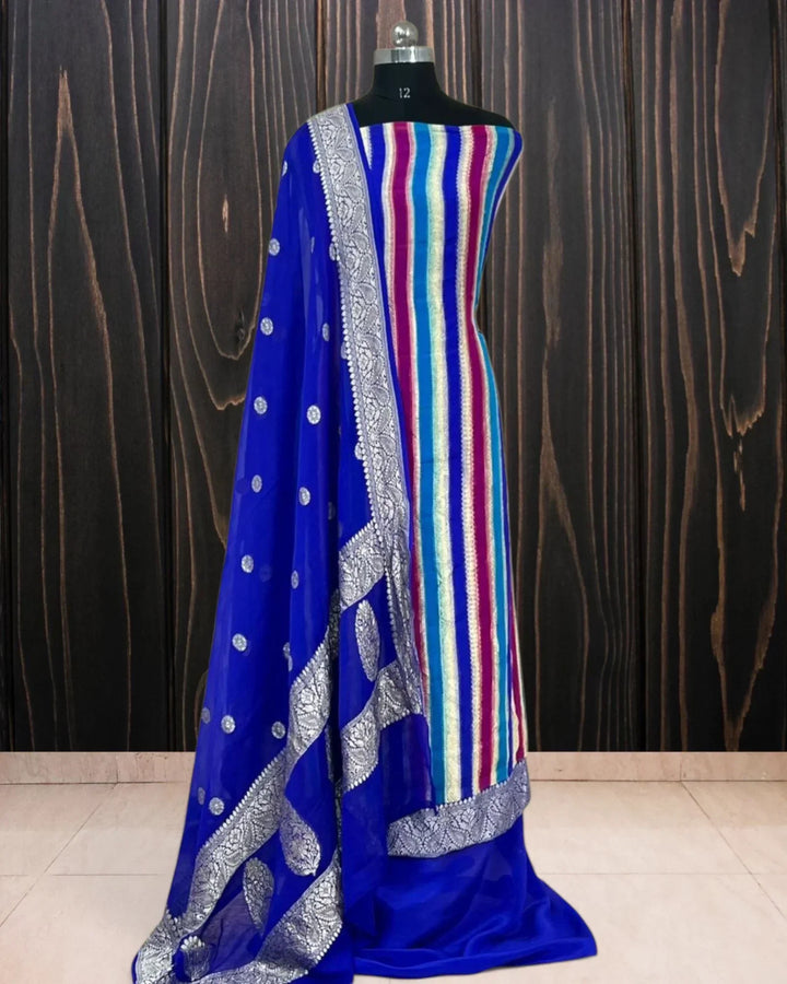 Pure Khaddi Georgette Handloom 3 pcs suit - The Handloom Silk