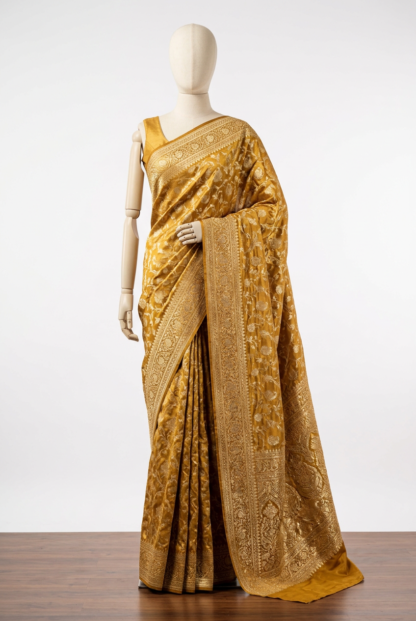 Banarasi Silk Saree - Royal Gold