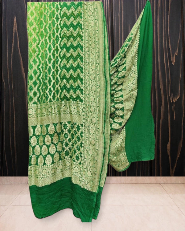 Dual Shade Pure Georgette Bhandej Banarasi Dupatta