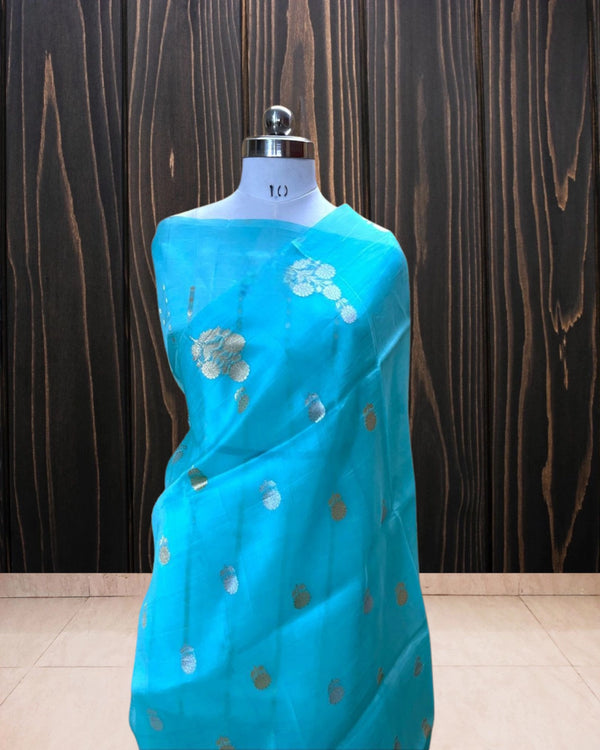 Pure Kora Handloom Silk - Kadhua Motifs Banarasi Saree